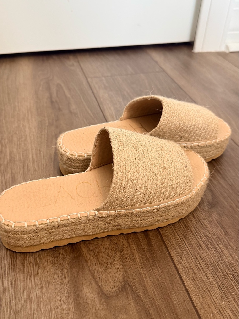 Beach by Matisse Espadrille Slide Sandals Natural Jute Size 7 - Picture 3 of 6